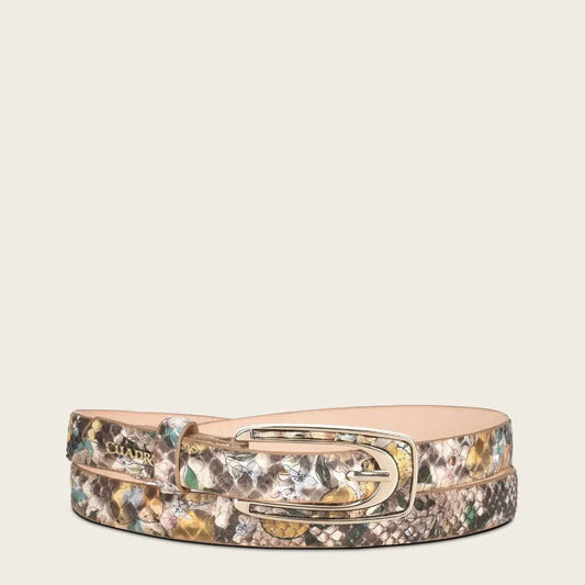 CDA21PI - Cuadra grey casual python belt for woman-Kuet.us
