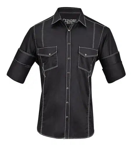 CM00063 - Cuadra black fashion cowboy cotton shirt for men-CUADRA-Kuet-Cuadra-Boots