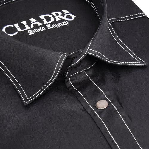 CM00063 - Cuadra black fashion cowboy cotton shirt for men-CUADRA-Kuet-Cuadra-Boots
