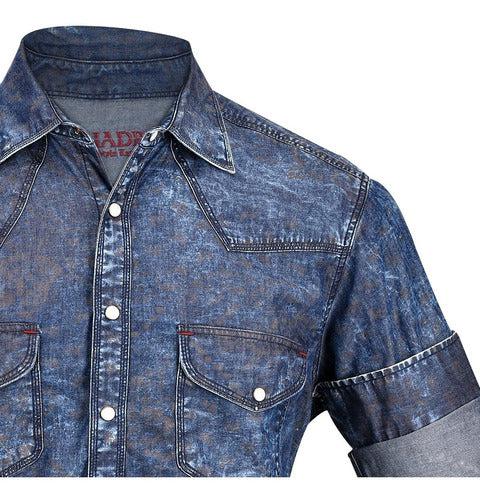 CM00103 - Cuadra blue cowboy fashion cotton shirt for men-CUADRA-Kuet-Cuadra-Boots