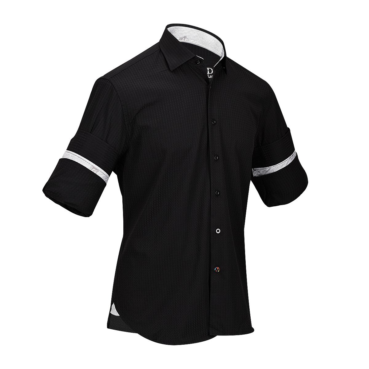 CM04600 - Cuadra black casual fashion short sleeve cotton shirt-Kuet.us