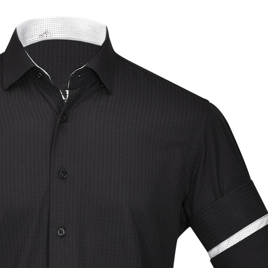 CM04600 - Cuadra black casual fashion short sleeve cotton shirt-Kuet.us