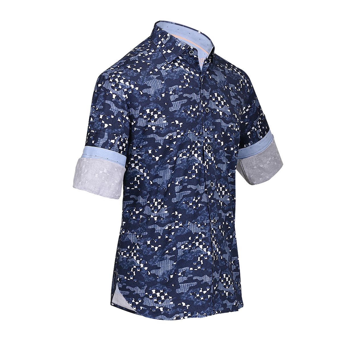 CM04642 - Cuadra blue casual fashion long sleeve cotton shirt for men.-Kuet.us