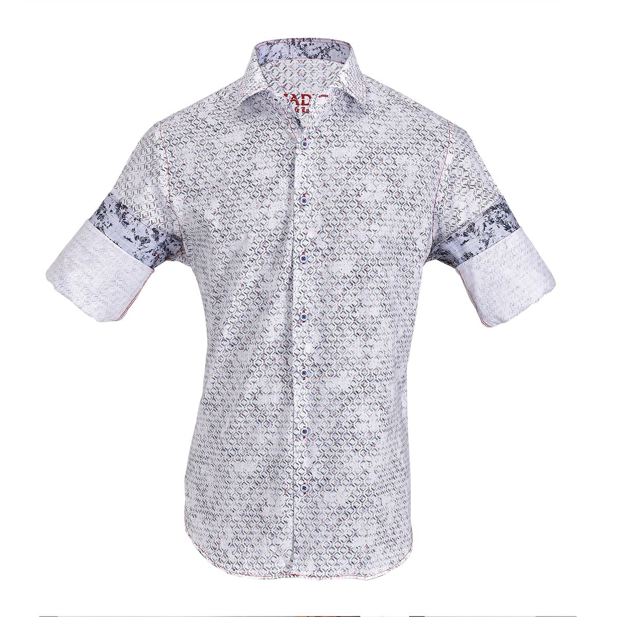 CM0W476 - Cuadra white fashion casual fractured abstract shirt for men-Kuet.us