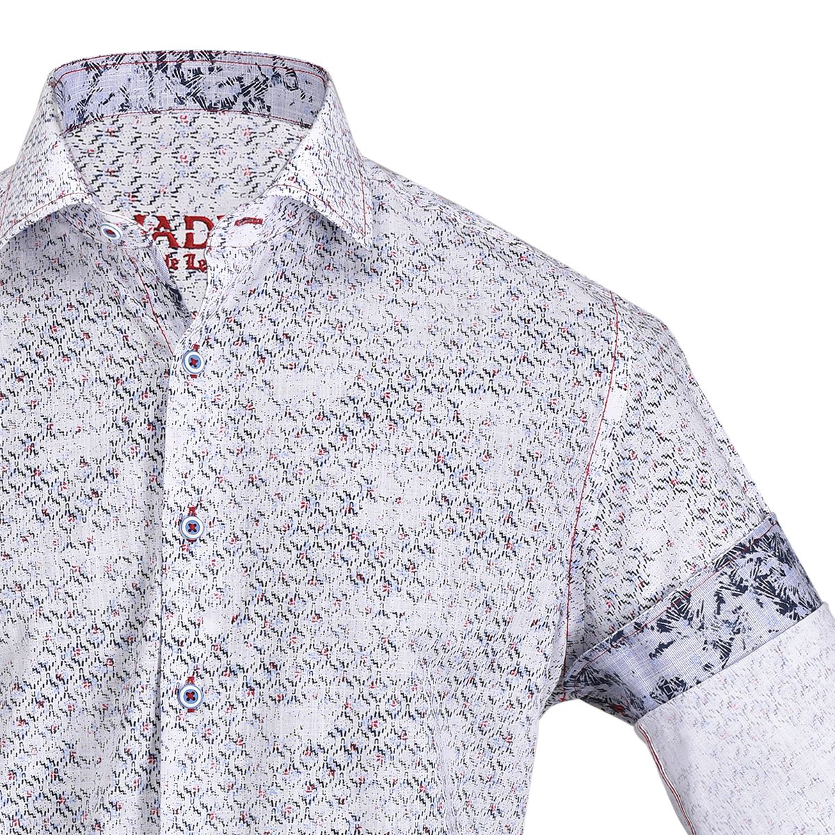CM0W476 - Cuadra white fashion casual fractured abstract shirt for men-Kuet.us