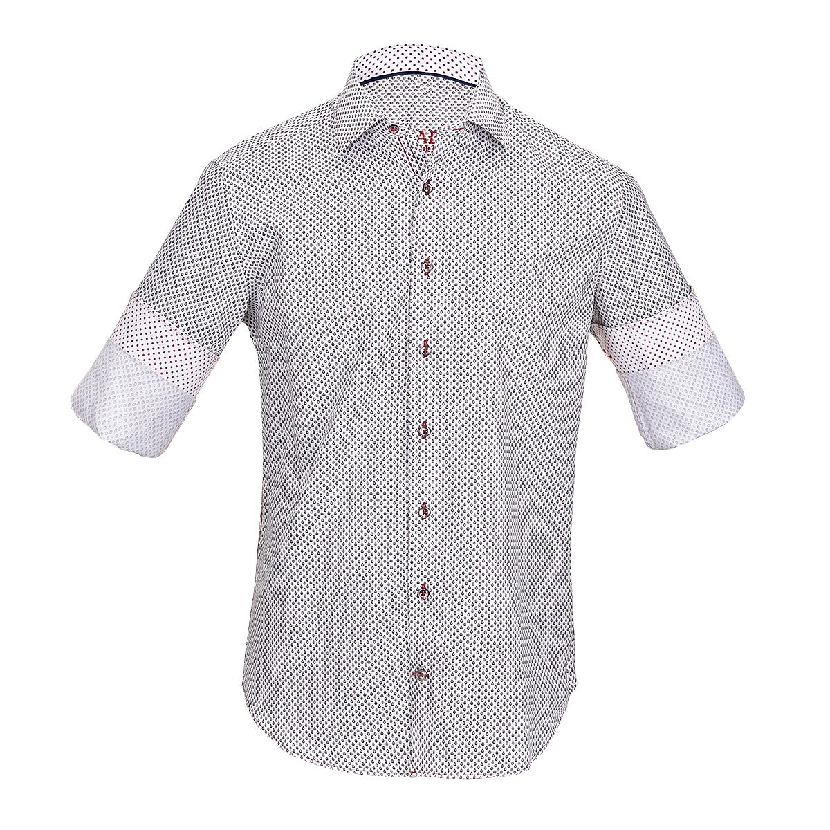 CM0W500 - Cuadra white fashion soft cotton abstract shirt for men-CUADRA-Kuet-Cuadra-Boots