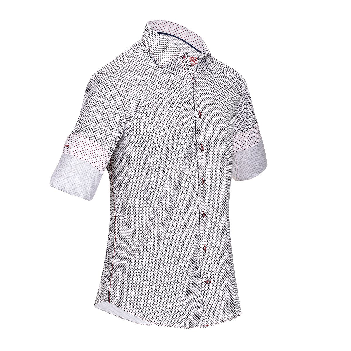 CM0W500 - Cuadra white fashion soft cotton abstract shirt for men-Kuet.us