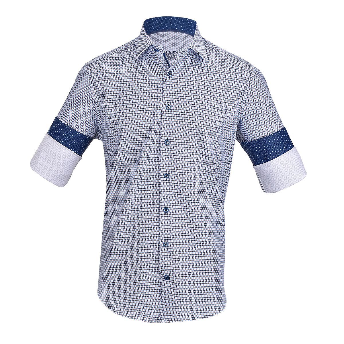 CM0W547 - Cuadra blue fashion soft cotton abstract shirt for men-Kuet.us