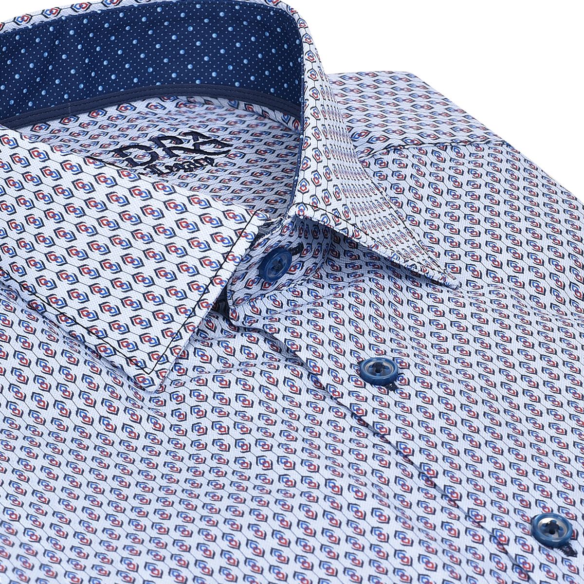 CM0W547 - Cuadra blue fashion soft cotton abstract shirt for men-Kuet.us