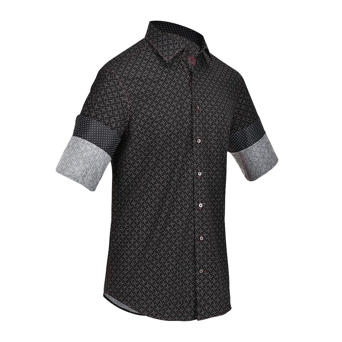 CM0W551 - Cuadra black casual fashion cotton shirt for men-Kuet.us