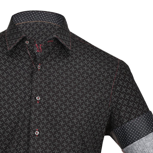 CM0W551 - Cuadra black casual fashion cotton shirt for men-Kuet.us