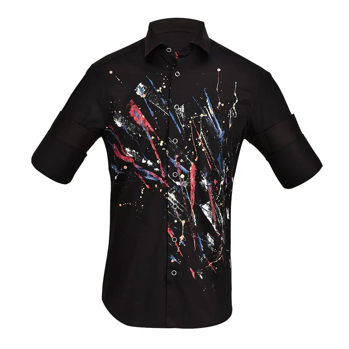 CM0W583 - Cuadra black casual fashion hand painted shirt for men-Kuet.us