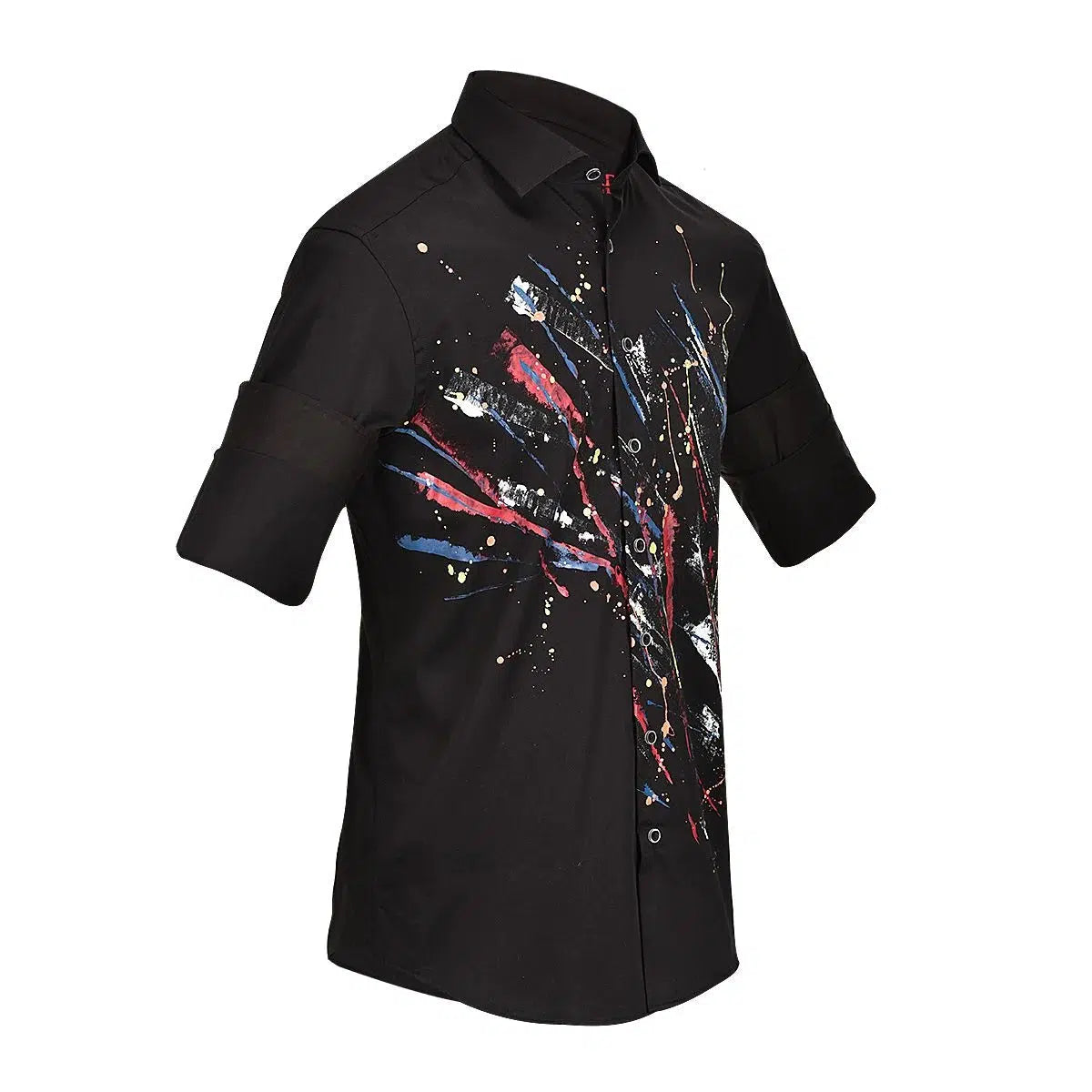 CM0W583 - Cuadra black casual fashion hand painted shirt for men-Kuet.us
