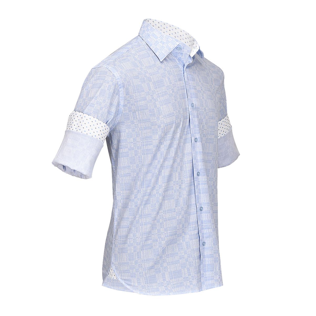 CM11005 - Cuadra blue fashion soft cotton abstract shirt for men-Kuet.us
