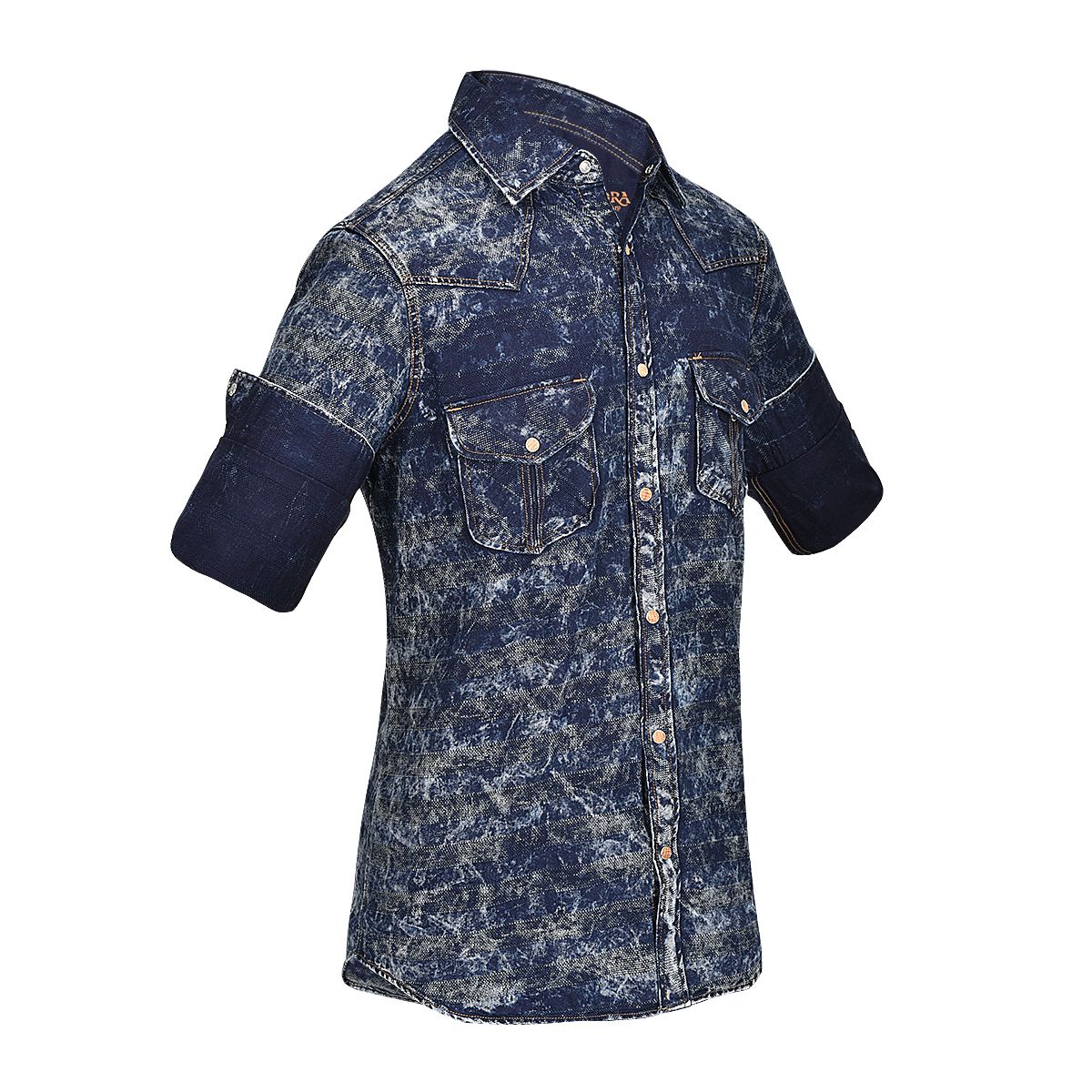 CMRJ104 - Cuadra navy casual cowboy shirt for men-CUADRA-Kuet-Cuadra-Boots