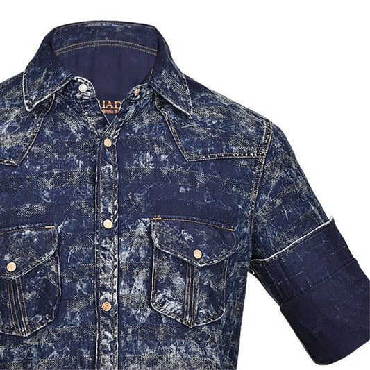 CMRJ104 - Cuadra navy casual cowboy shirt for men-Kuet.us