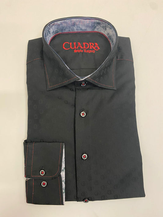 CM0S138 - Cuadra black casual fashion cotton shirt for men