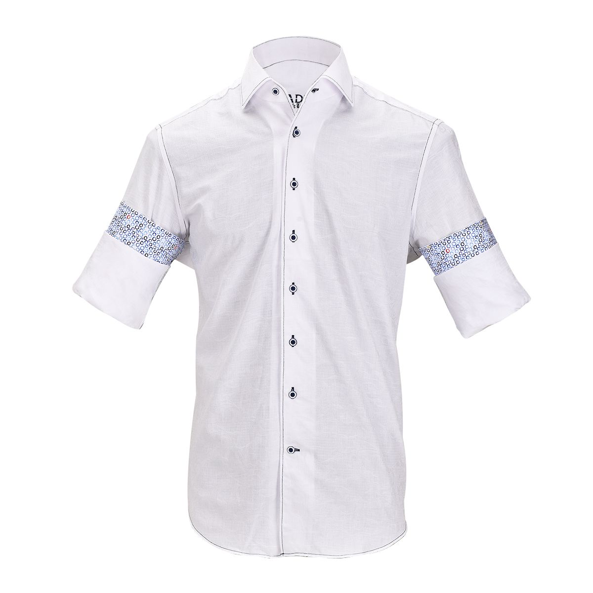 CMW466R - Cuadra white fashion casual soft cotton paisley shirt for men-CUADRA-Kuet-Cuadra-Boots