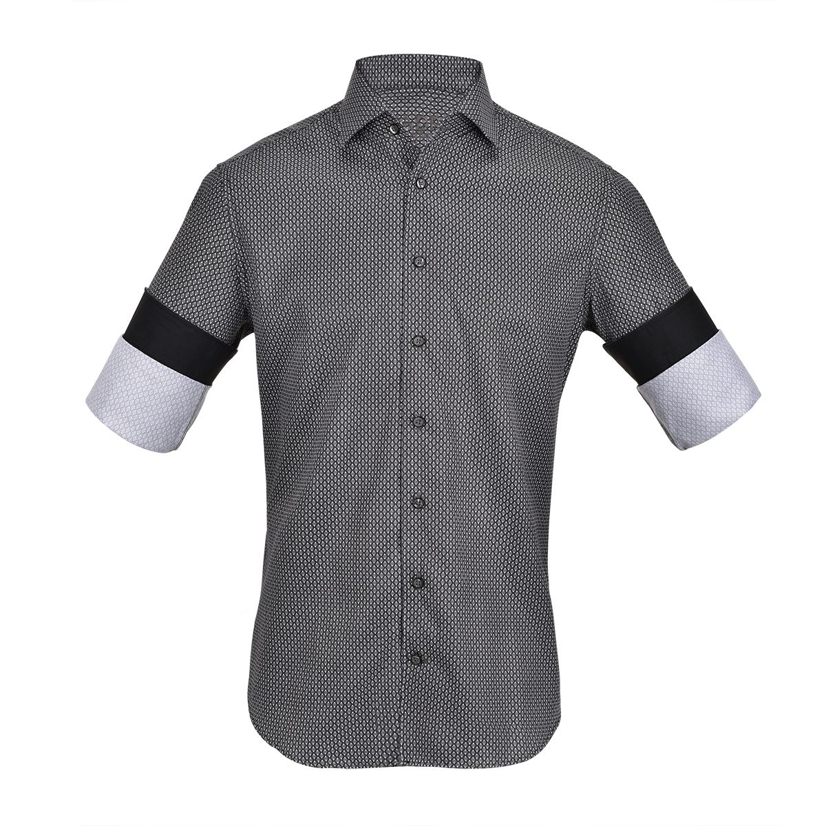 CMW555R - Cuadra black casual fashion cotton shirt for men-Kuet.us