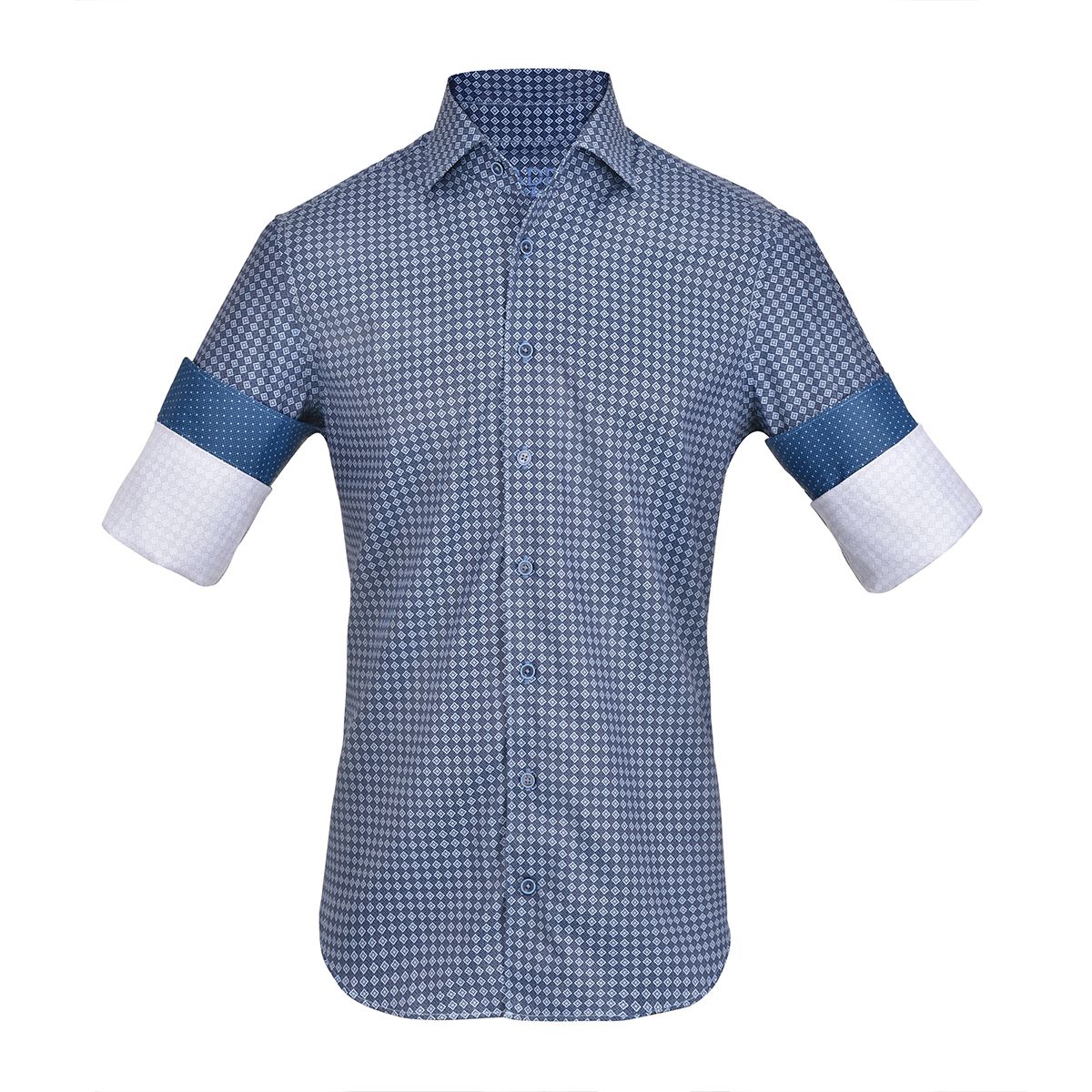 CMW563R - Cuadra navy casual fashion cotton shirt for men-CUADRA-Kuet-Cuadra-Boots