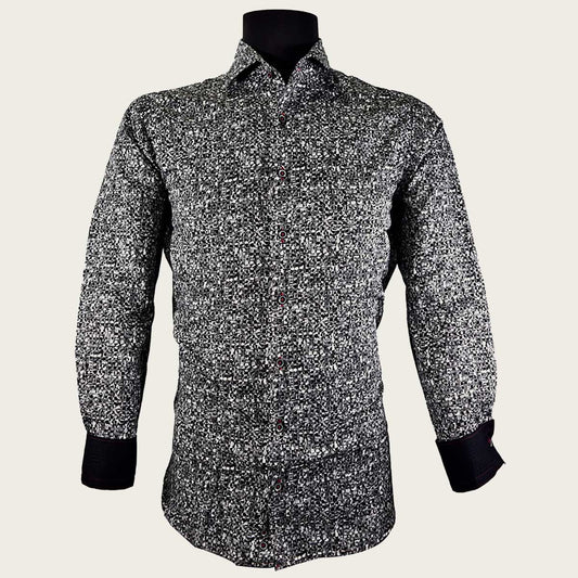 CMW723R - Cuadra black casual fashion cotton shirt for men-Kuet.us