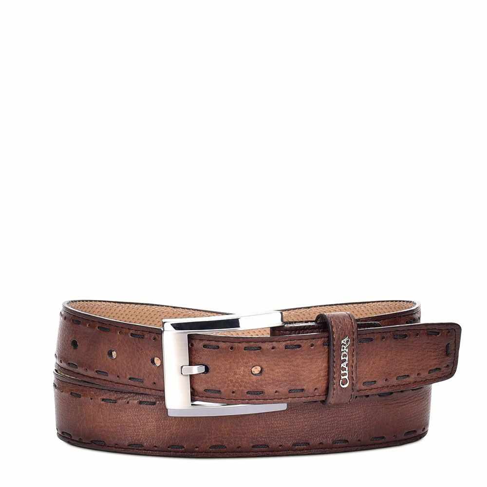CS234VE - Cuadra honey casual dress soft deer leather belt for men-Kuet.us