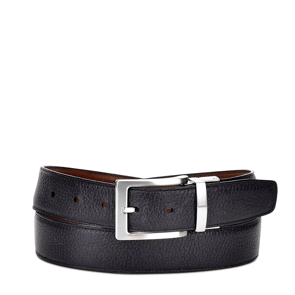 CS241VE - Cuadra black casual dress deer leather belt for men-Kuet.us