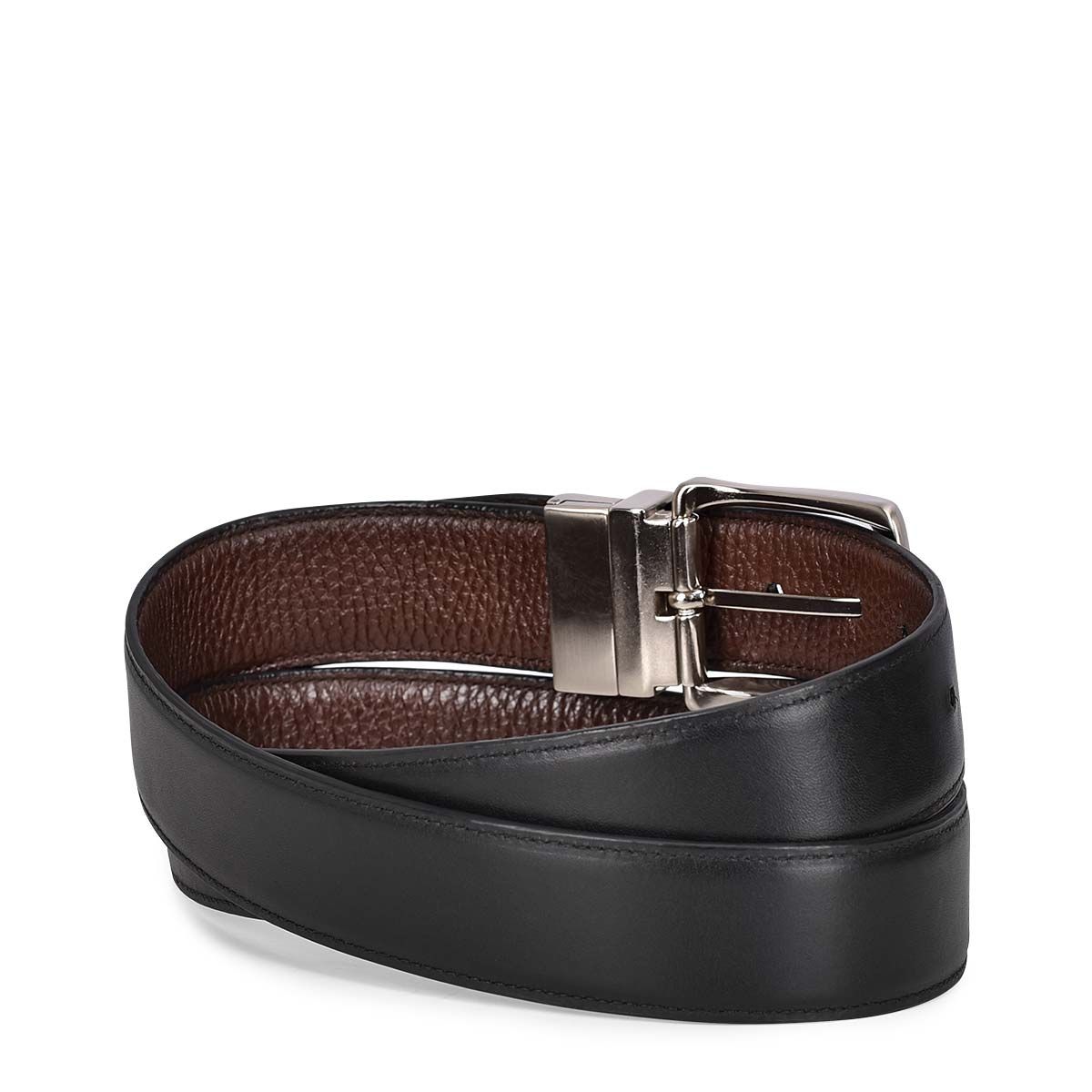 CS241VE - Cuadra brown casual dress deer leather reversible belt for men-Kuet.us