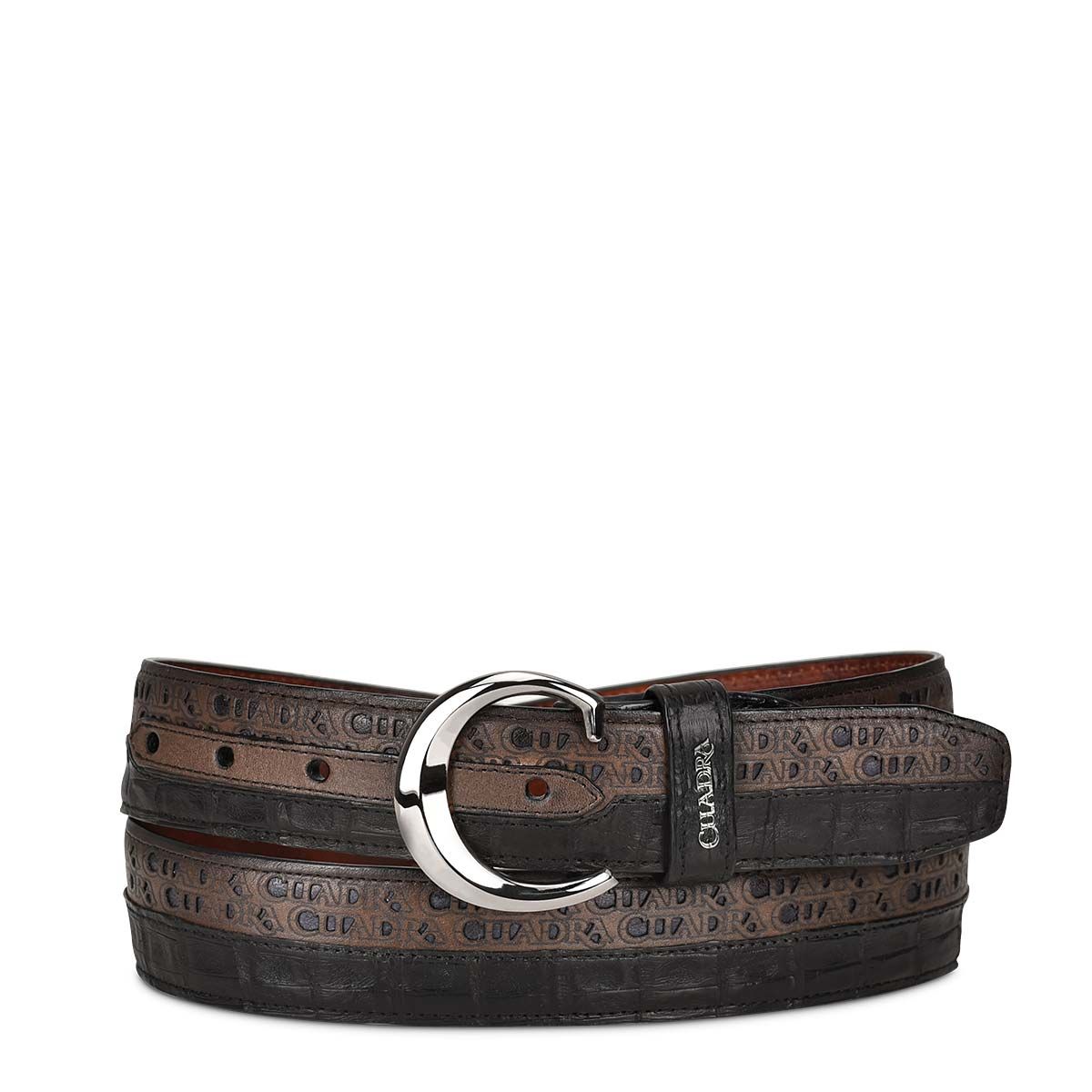 CS321FC - Cuadra black casual western fuscus belt for men.-Kuet.us
