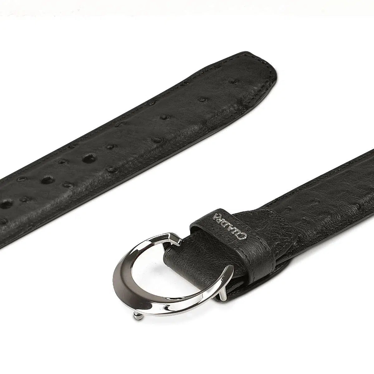 CS381A1 - Cuadra black casual fashion ostrich leather belt for men-FRANCO CUADRA-Kuet-Cuadra-Boots