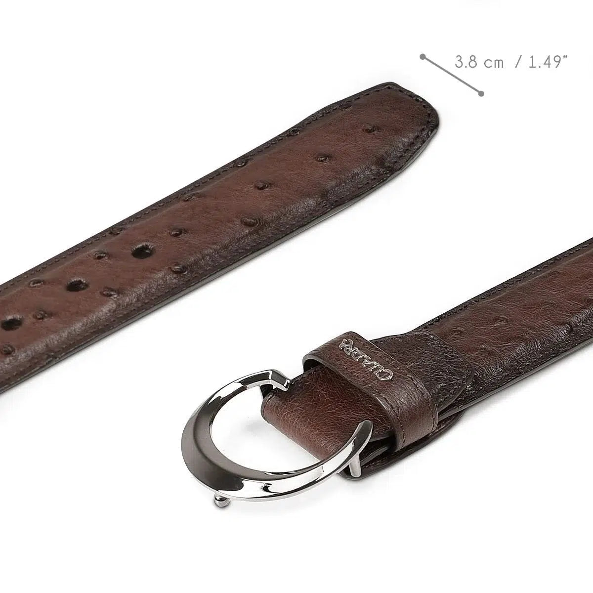 CS381A1 - Cuadra brown casual fashion ostrich leather belt for men-Kuet.us