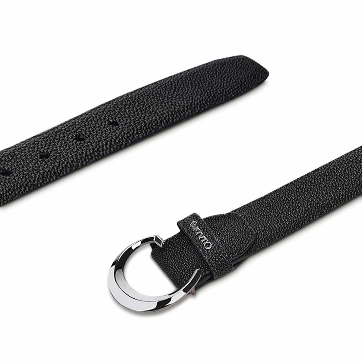 CS381MA - Cuadra black casual fashion stingray leather belt for men-Kuet.us