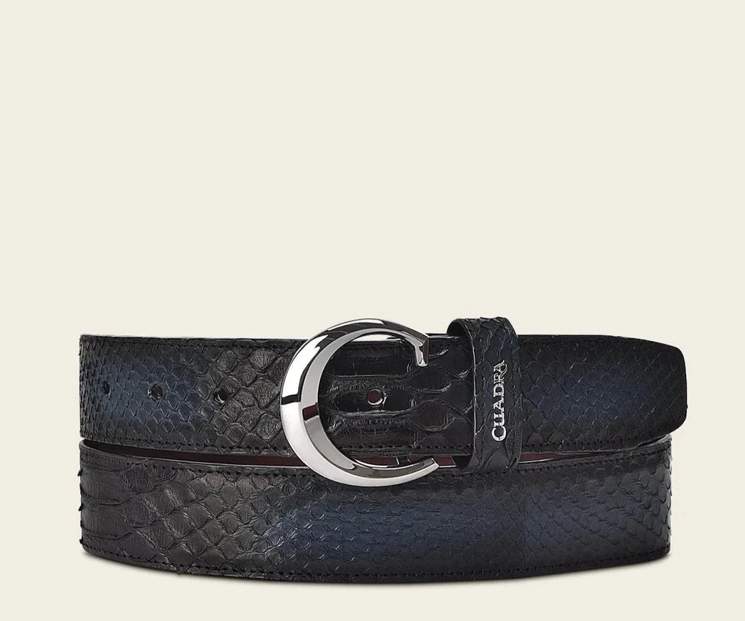 CS381PH - Cuadra Blue Casual Fashion Python Skin Belt for Men