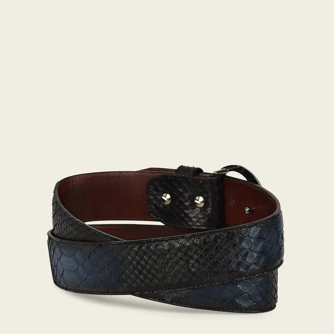 CS381PH - Cuadra Blue Casual Fashion Python Skin Belt for Men