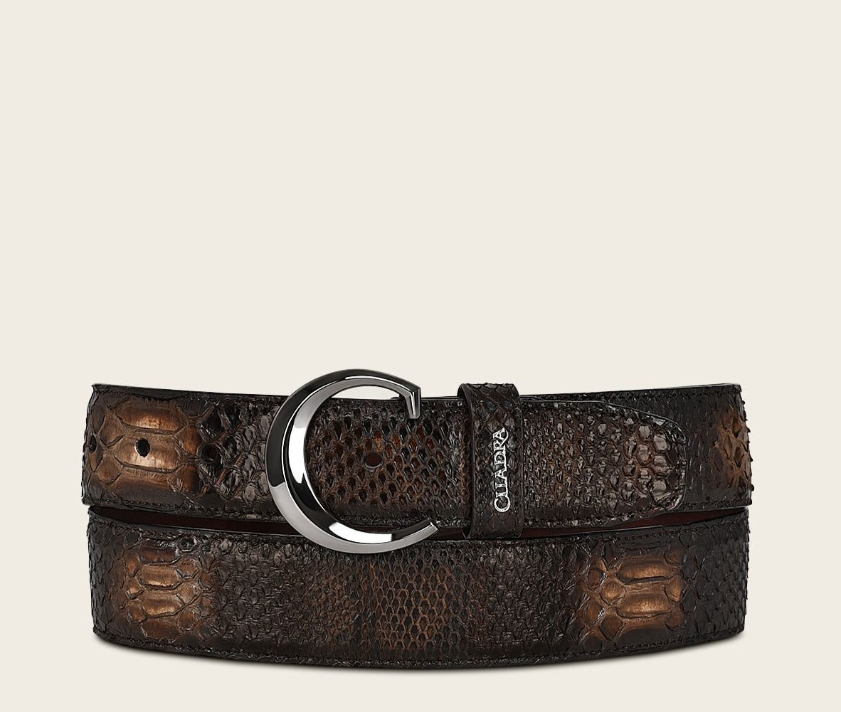 CS381PH - Cuadra Brown Casual Fashion Python Skin Belt for Men