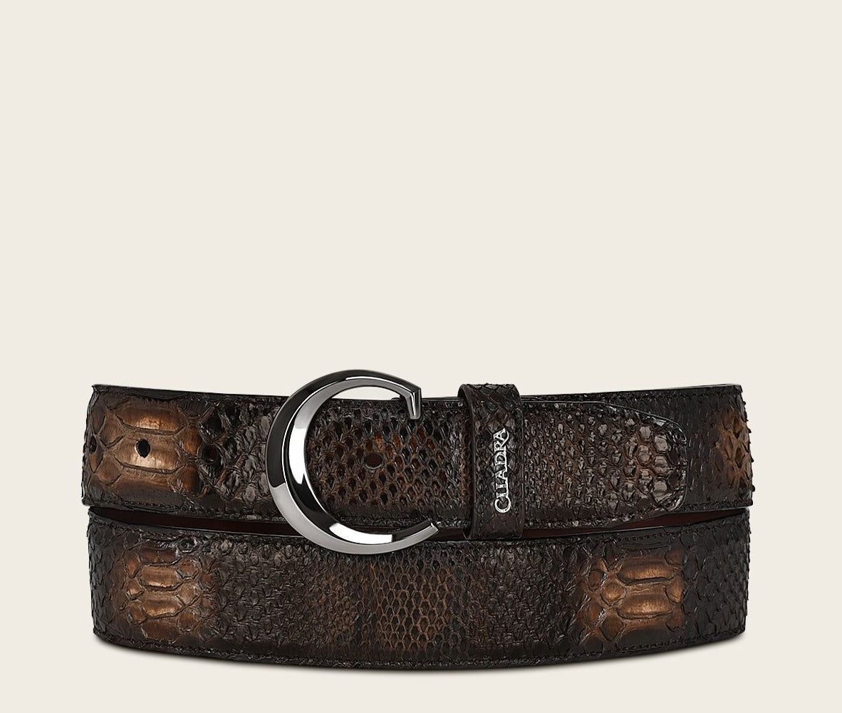 CS381PH - Cuadra brown casual fashion python skin belt for men
