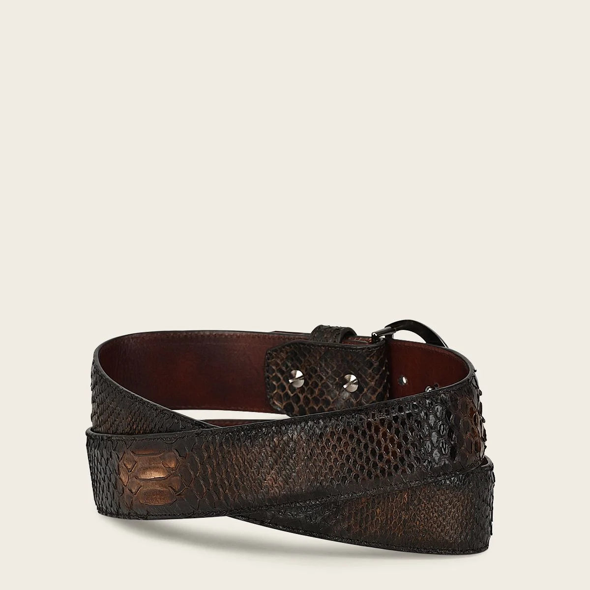 CS381PH - Cuadra Brown Casual Fashion Python Skin Belt for Men