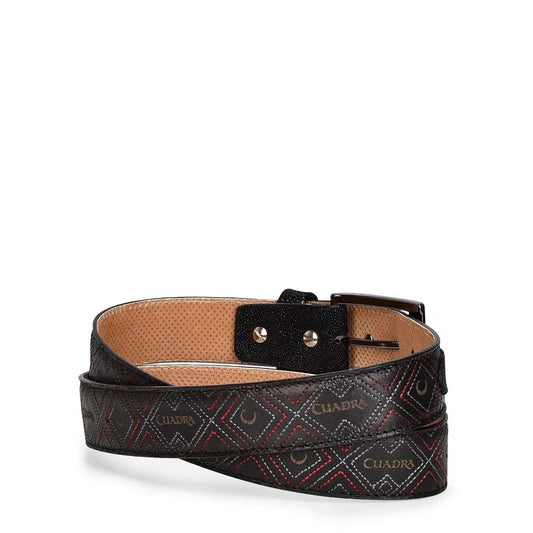 CS453MA - Cuadra black casual dress stingray leather belt for men-Kuet.us