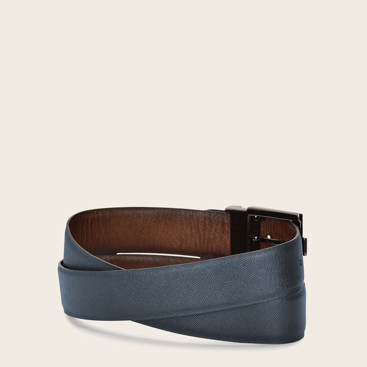 CS552RS - Cuadra blue casual western cowhide leather belt for men.-Kuet.us