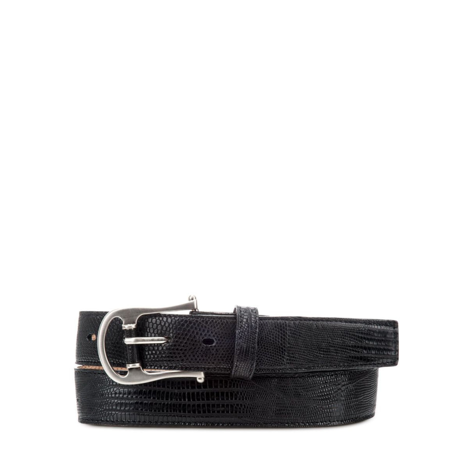 CSNC3LT - Cuadra black casual fashion lizard belt for men-FRANCO CUADRA-Kuet-Cuadra-Boots
