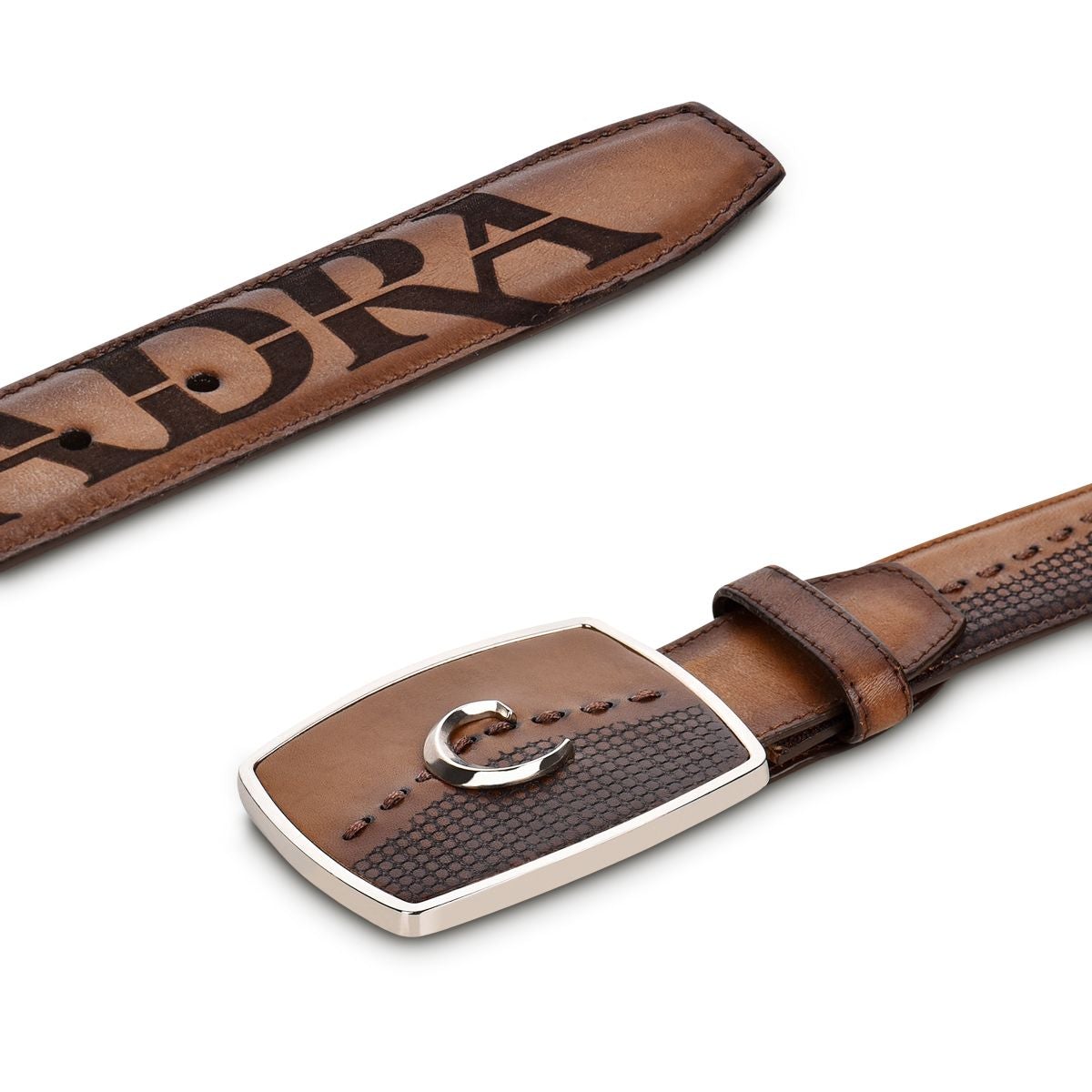 CV371RS - Cuadra honey fashion cowboy cowhide leather belt for men-Kuet.us