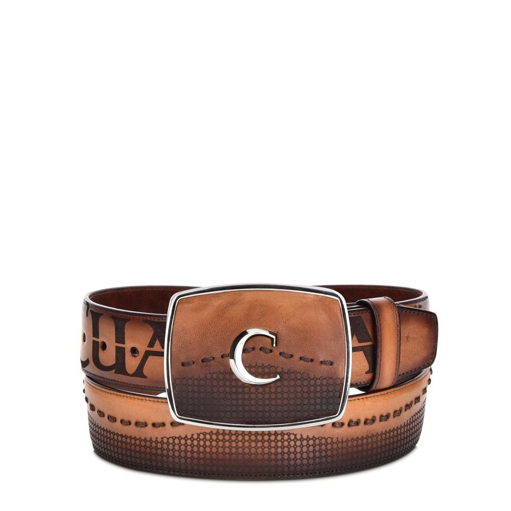 CV371RS - Cuadra honey fashion cowboy cowhide leather belt for men-Kuet.us