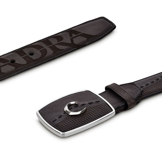 CV371VE - Cuadra gray fashion cowboy deer leather belt for men-Kuet.us