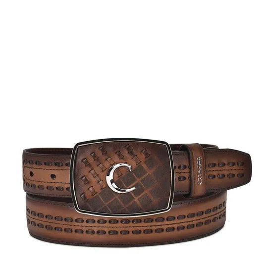 CV488RS - Cuadra maple fashion casual cowboy leather belt for men-Kuet.us