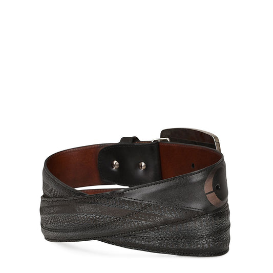CV494RS - Cuadra gray western fashion cowhide leather belt for men.-Kuet.us