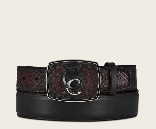 CV496PH - Cuadra wine western python skin belt for men