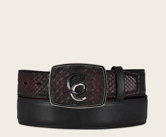 CV496PH - Cuadra wine western fashion python skin belt for men