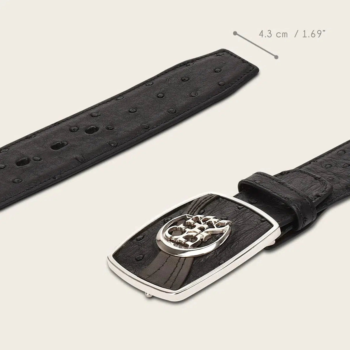 CV499A1 - Cuadra black western fashion Ostrich belt for men-Kuet.us