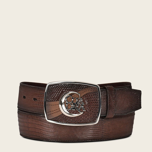 CV499LT - Cuadra brown western fashion lizard belt for men-Cuadra / Kuet
