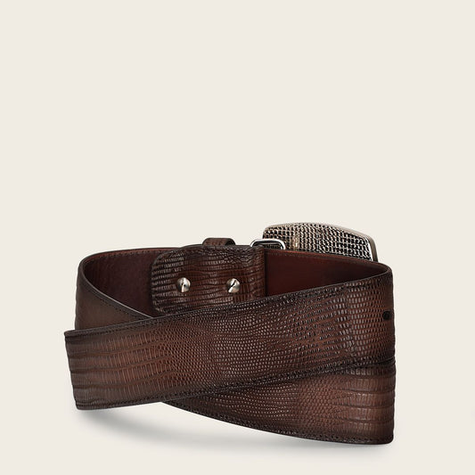 CV499LT - Cuadra brown western fashion lizard belt for men-Cuadra / Kuet